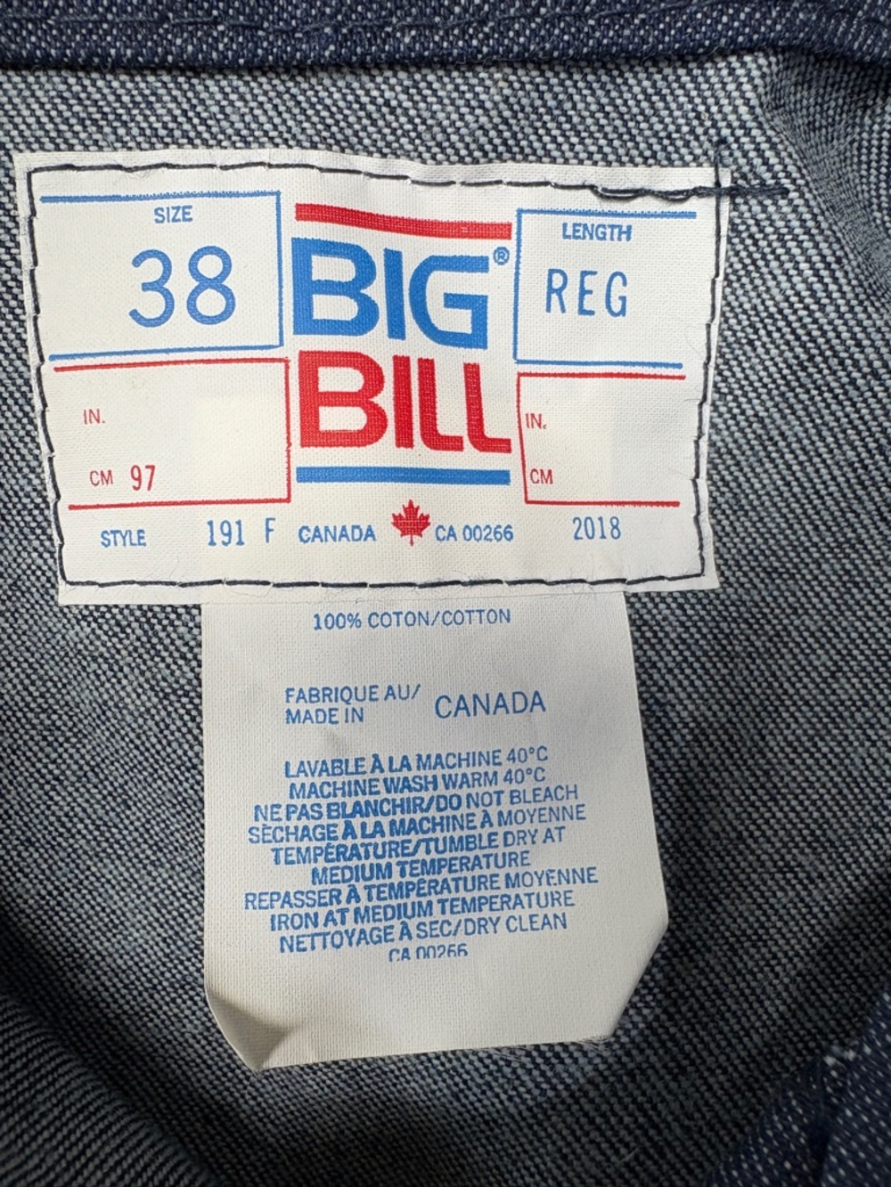 Big Bill Men's Dark Blue Chore Jacket - Picture 4 of 4
